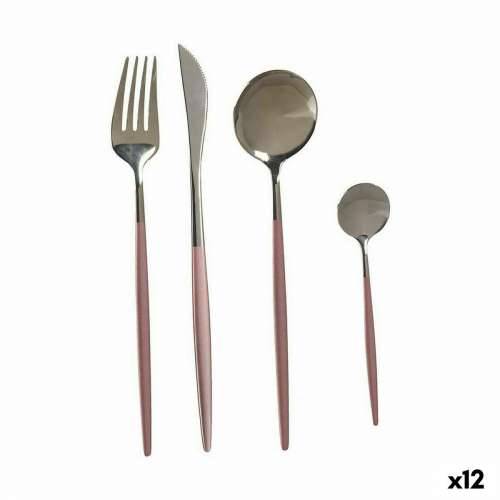Set Pribora za Jelo Kinvara BST-CT022 Roza Srebrna Nehrđajući Čelik (12 kom.) Cijena