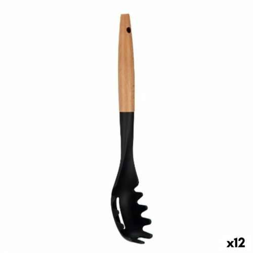 Žlica za Posluživanje Tjestenine Kinvara KT190072-6 PBT Crna Prirodno Drvo 6 x 33,5 x 6 cm (12 kom.) Cijena