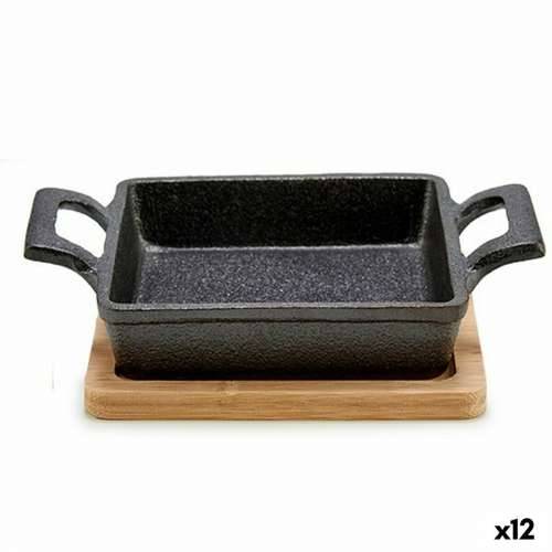 Tava za Posluživanje Tapasa Kinvara 1277SJ4810 Smeđa Crna Bambus Željezo 19 x 5 x 14 cm (12 kom.) Cijena