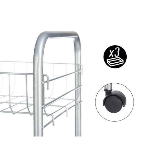 Kolica za Povrće Srebrna Metal Plastika 37 x 27 x 62,3 cm (4 kom.) Cijena