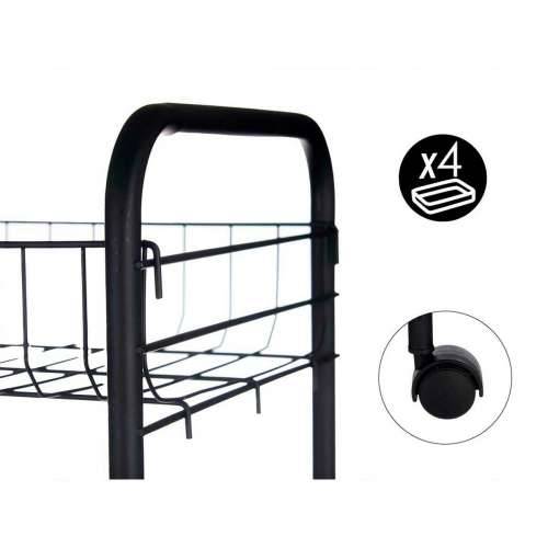 Kolica za Povrće Crna Metal Plastika 37 x 27 x 63 cm (4 kom.) Cijena