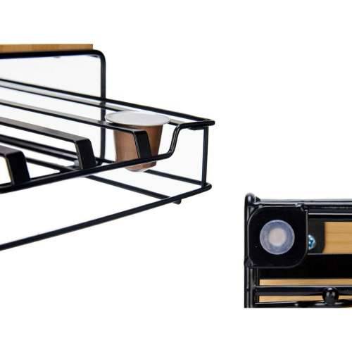Organizator za Kapsule Kave Kinvara W6358S-B NESPRESSO L Smeđa Crna Metal Bambus 21 x 57 x 8,5 cm Cijena