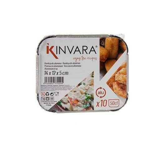 Komplet pladnjeva za hranu Kinvara 16144 Aluminij 14,5 x 7,5 x 12,5 cm za jednokratnu upotrebu S poklopcem (12 kom.) Cijena