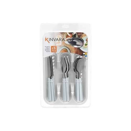 Set Pribora za Jelo Kinvara KT166096-1C Bijela Srebrna Nehrđajući Čelik Plastika (6 kom.) Cijena