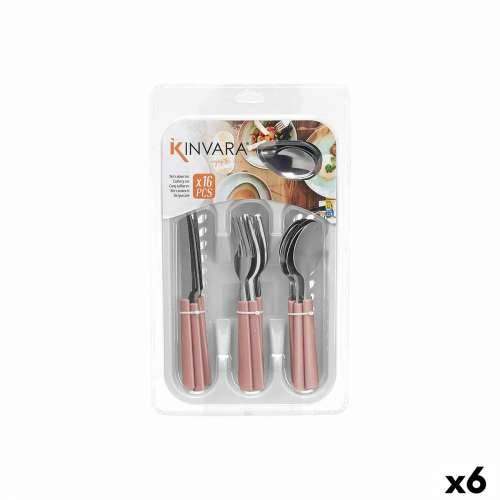 Set Pribora za Jelo Kinvara KT166096-1C-P Roza Srebrna Nehrđajući Čelik Plastika (6 kom.) Cijena