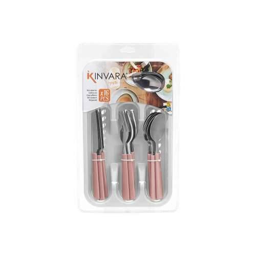 Set Pribora za Jelo Kinvara KT166096-1C-P Roza Srebrna Nehrđajući Čelik Plastika (6 kom.) Cijena