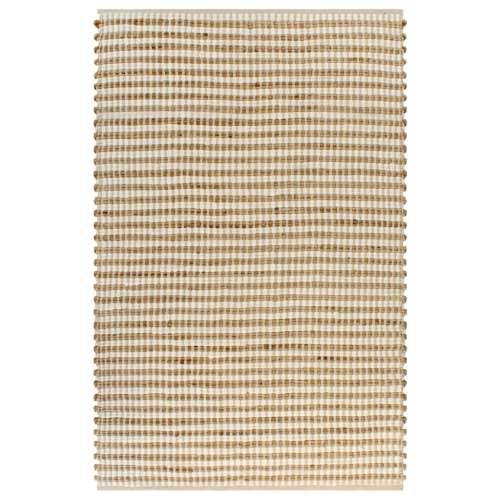 Ručno tkani tepih od jute i tkanine 120 x 180 cm prirodni i bijeli Cijena