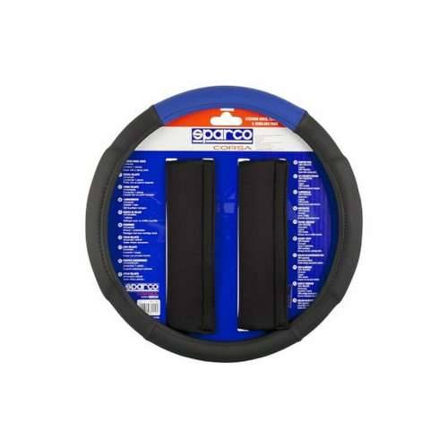 Prekrivač za volan + jastučići za pojas Sparco SPC1111KAZ Universal Cijena