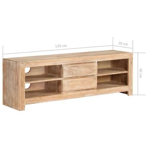 TV ormarić od masivnog bagremovog drva 120 x 30 x 40 cm svjetlosmeđi - Svjetlosmeđa 1 Cijena
