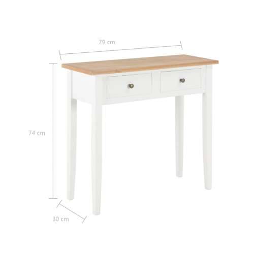 280053 Dressing Console Table White 79x30x74 cm Wood Cijena
