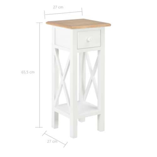 280057 Side Table White 27x27x65,5 cm Wood Cijena
