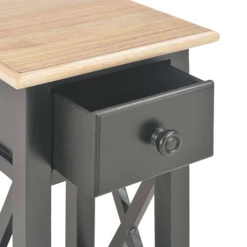 Bočni stolić crni 27 x 27 x 65,5 cm drveni Cijena