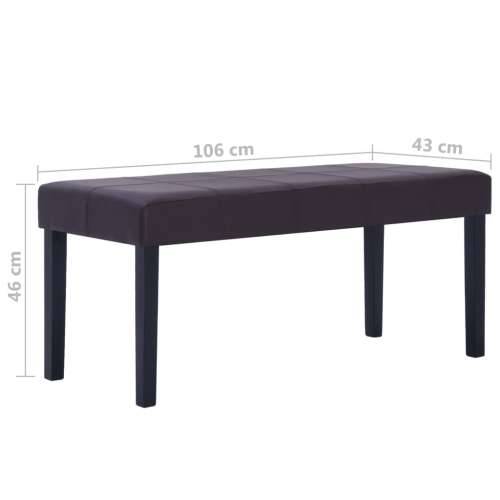 Klupa od umjetne kože 106 cm smeđa - Tamno smeđa Cijena