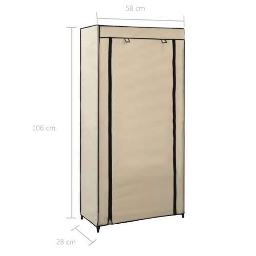 282429 Shoe Cabinet with Cover Cream 58x28x106 cm Fabric - Krema 58 x 28 x 106 cm 1 Cijena