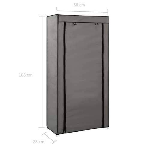282430 Shoe Cabinet with Cover Grey 58x28x106 cm Fabric Cijena