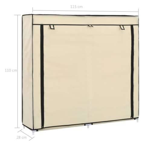 282433 Shoe Cabinet with Cover Cream 115x28x110 cm Fabric Cijena