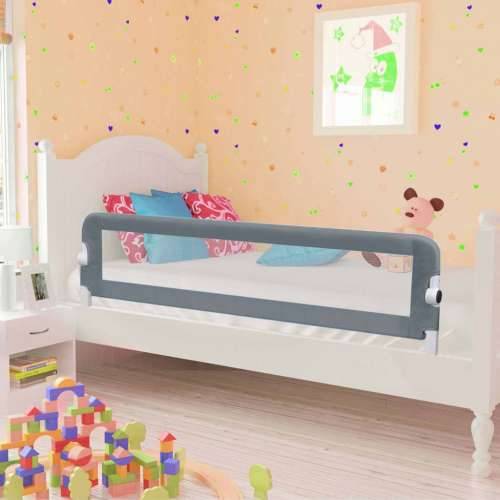 Sigurnosna ogradica za dječji krevet siva 150 x 42 cm poliester