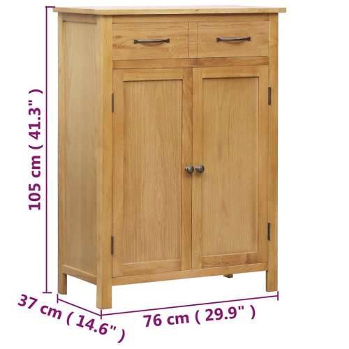 Ormarić za cipele od masivne hrastovine 76 x 37 x 105 cm - Smeđa 1 Cijena