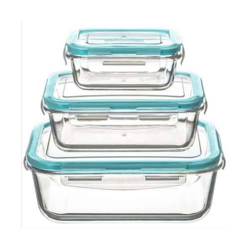 Set 3 kutija za užinu 5five Simply Smart Plava Providan Kristal 300 ml 690 ml 1000 L 800 g Cijena