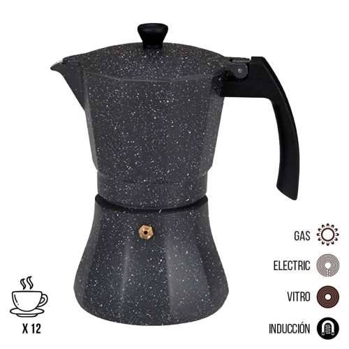 Talijanska Moka za Kavu EDM Crna Aluminij 12 Tasītes Indukcija Cijena