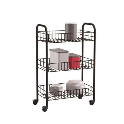 Kuhinjska Kolica Metaltex Siena Crna 3 Police Stieple (63 x 41 x 23 cm) Cijena