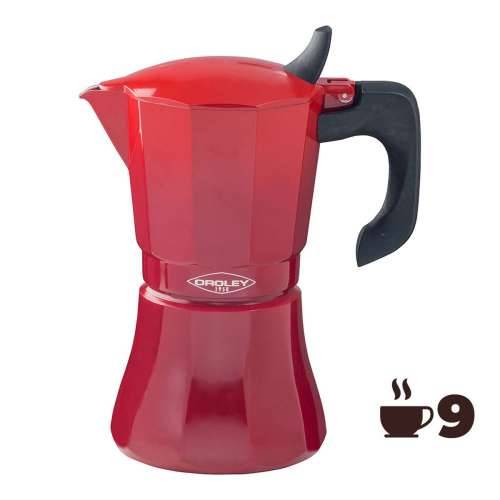 Talijanska Moka za Kavu Oroley Petra Crvena Aluminij 9 Šalice Cijena