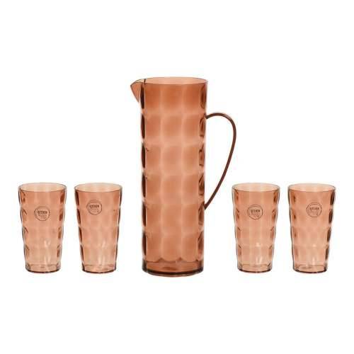 Set vrčeva sa čašama EDM 869702 Smeđa Reciklirana plastika 5 Dijelovi Cijena