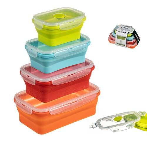 Set kutija za užinu Kozina Različite boje Silikon Plastika 350 ml 800 ml 1,2 L 540 ml (4 kom.) Cijena