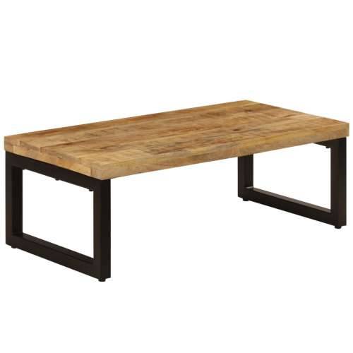 Stolić za kavu 100 x 50 x 35 cm od masivnog drva manga i čelika - 1 masivno drvo manga (crne noge) Cijena