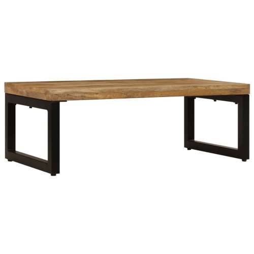 Stolić za kavu 100 x 50 x 35 cm od masivnog drva manga i čelika - 1 masivno drvo manga (crne noge) Cijena