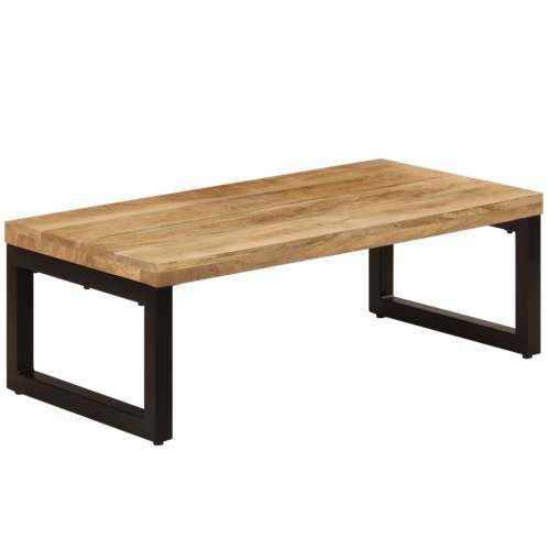 Stolić za kavu 100 x 50 x 35 cm od masivnog drva manga i čelika - 1 masivno drvo manga (crne noge) Cijena