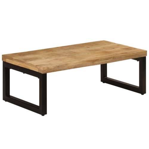 Stolić za kavu 100 x 50 x 35 cm od masivnog drva manga i čelika - 1 masivno drvo manga (crne noge) Cijena