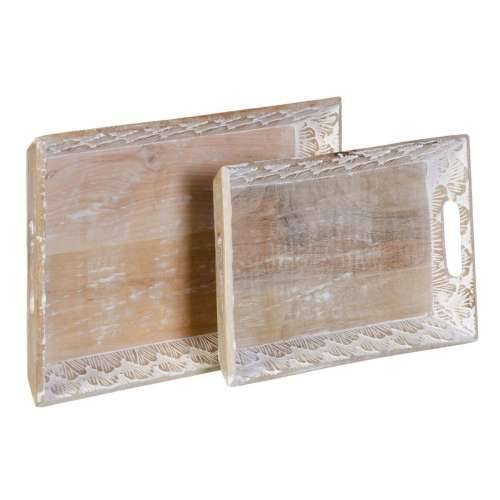 Pladanj za aperitive 45,5 x 30,5 x 5,5 cm Bijela Drvo Manga (2 kom.) Cijena