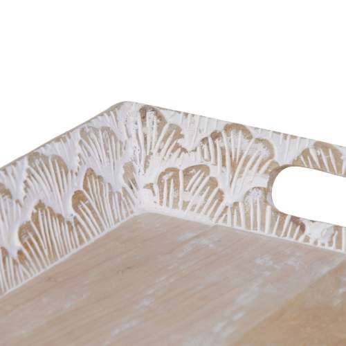 Pladanj za aperitive 45,5 x 30,5 x 5,5 cm Bijela Drvo Manga (2 kom.) Cijena
