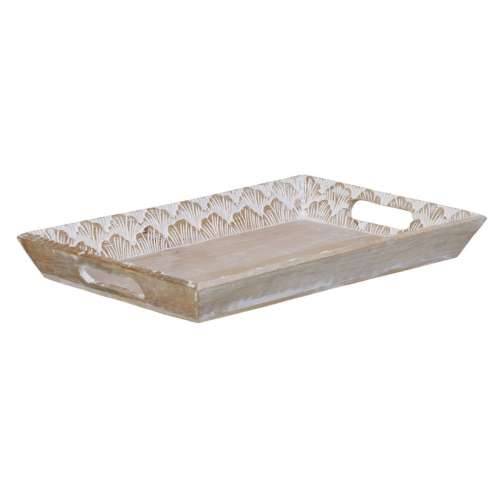 Pladanj za aperitive 45,5 x 30,5 x 5,5 cm Bijela Drvo Manga (2 kom.) Cijena