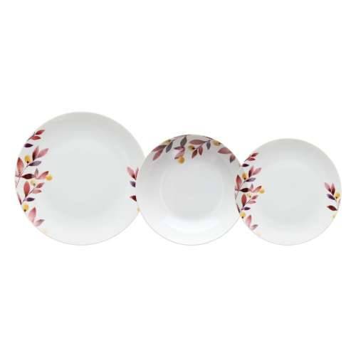 Posuđe za jelo Bijela Pisana Porculan Listovi 1 cm 37 x 23 x 30 cm 18 Dijelovi Cijena