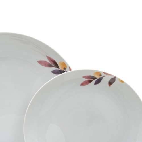 Posuđe za jelo Bijela Pisana Porculan Listovi 1 cm 37 x 23 x 30 cm 18 Dijelovi Cijena