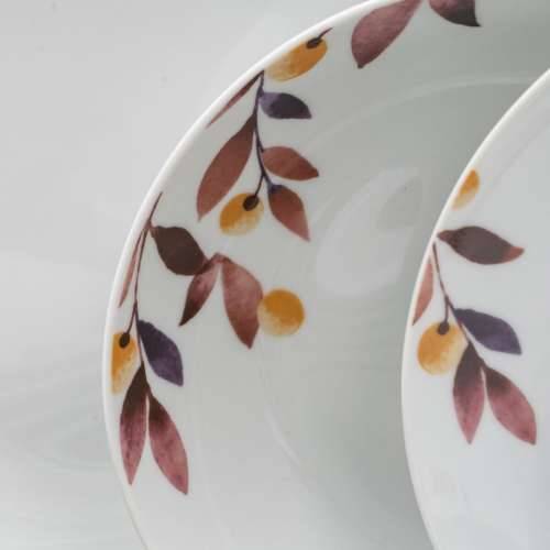 Posuđe za jelo Bijela Pisana Porculan Listovi 1 cm 37 x 23 x 30 cm 18 Dijelovi Cijena