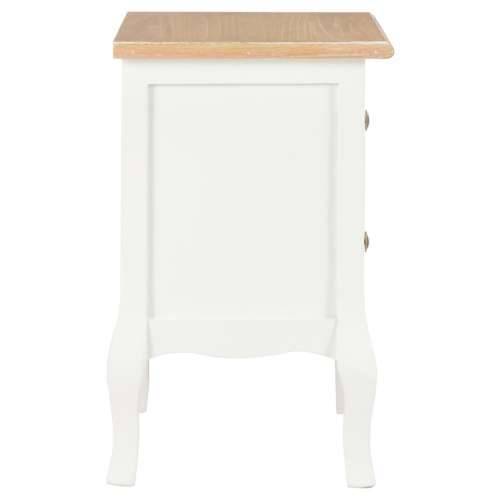 Noćni ormarić 2 kom bijeli 35 x 30 x 49 cm MDF - Bijela i smeđa 2 Cijena
