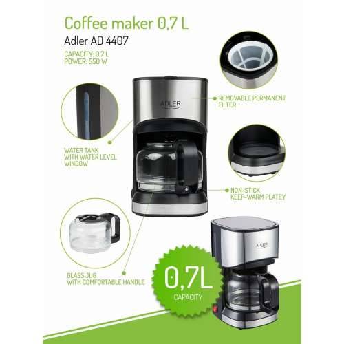 Aparat za Filter Kavu Adler AD 4407 550 W 700 ml Cijena