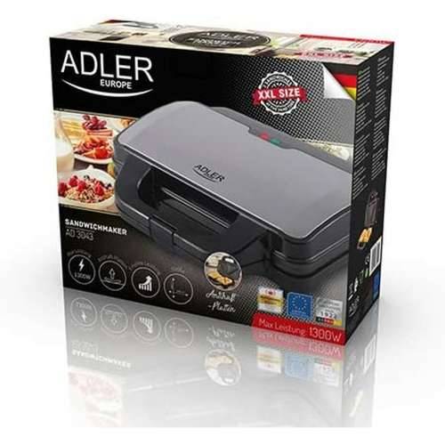 Aparat za sendviče Adler AD 3043 Crna Pisana 1300 W Cijena