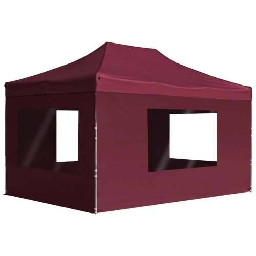Profesionalni sklopivi šator za zabave 4,5 x 3 m crvena boja vina