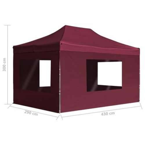 Profesionalni sklopivi šator za zabave 4,5 x 3 m crvena boja vina Cijena