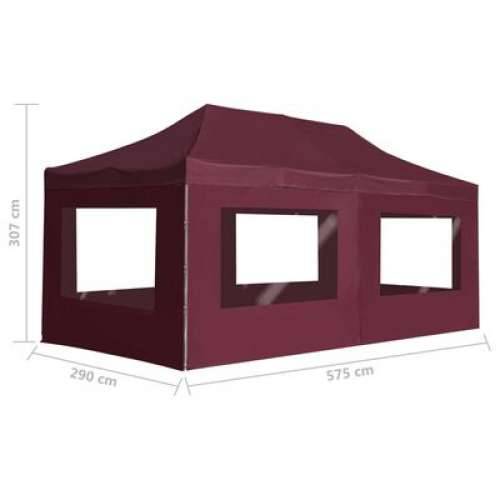 Profesionalni sklopivi šator za zabave 6 x 3 m crvena boja vina Cijena