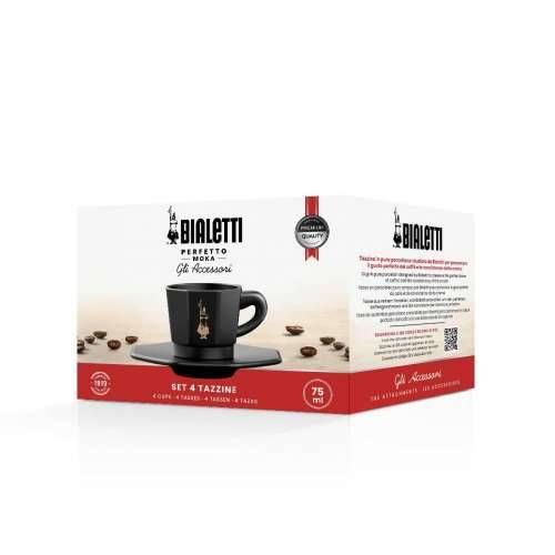 Set Šalica za Kavu Bialetti 700000671 Crna Porculan 75 ml Cijena