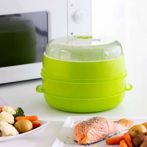 Dvostruka Posuda za Kuhanje na Pari u Mikrovalnoj Pećnici Codowave InnovaGoods Cijena