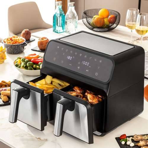 Friteza na Zrak InnovaGoods Fryinn Double 8000 Crna 3400 W 8 L Nehrđajući Čelik Cijena