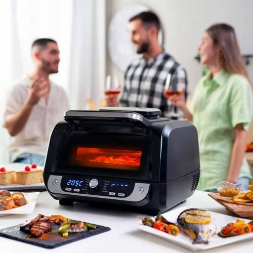 Friteza na Zrak s Roštiljem, Priborom i Kuharicom InnovaGoods Fryinn 12-in-1 6000 Crna Čelik 3400 W 6 L Cijena