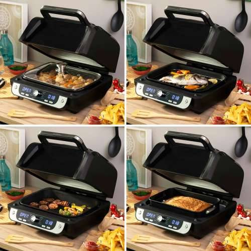 Friteza na Zrak s Roštiljem, Priborom i Kuharicom InnovaGoods Fryinn 12-in-1 6000 Crna Čelik 3400 W 6 L Cijena