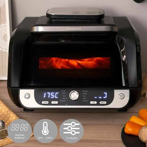 Friteza na Zrak s Roštiljem, Priborom i Kuharicom InnovaGoods Fryinn 12-in-1 6000 Crna Čelik 3400 W 6 L Cijena